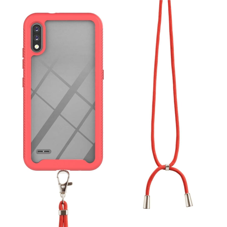 For LG K22 Starry Sky Solid Color Series Shockproof PC + TPU Protective Case with Neck Strap