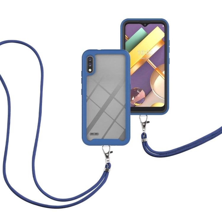 For LG K22 Starry Sky Solid Color Series Shockproof PC + TPU Protective Case with Neck Strap