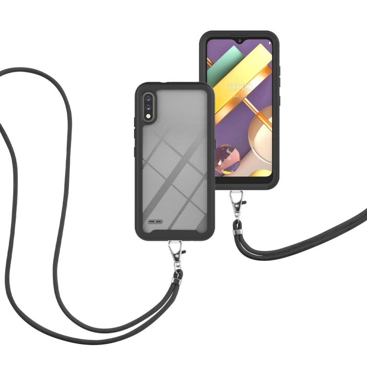 For LG K22 Starry Sky Solid Color Series Shockproof PC + TPU Protective Case with Neck Strap