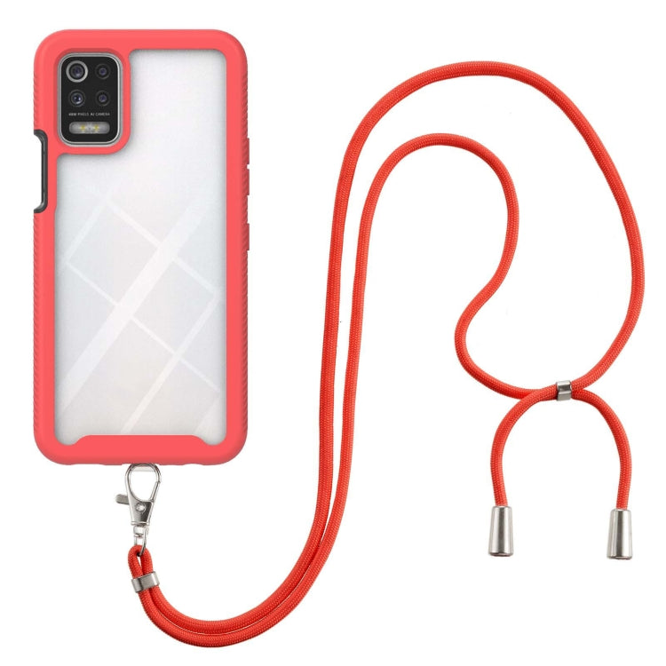 For LG K42 / K52 / Q52 / K62/ Q62 Starry Sky Solid Color Series Shockproof PC + TPU Protective Case with Neck Strap