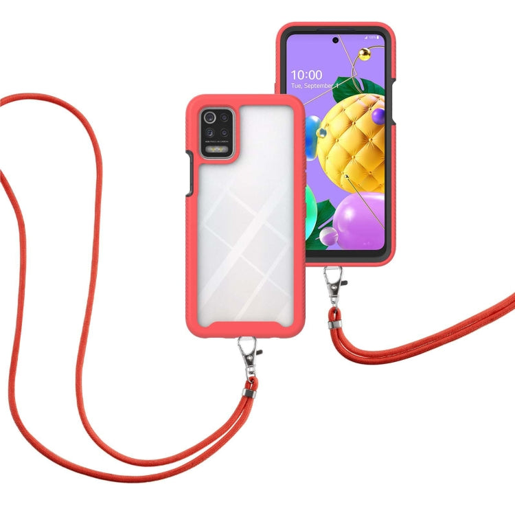 For LG K42 / K52 / Q52 / K62/ Q62 Starry Sky Solid Color Series Shockproof PC + TPU Protective Case with Neck Strap