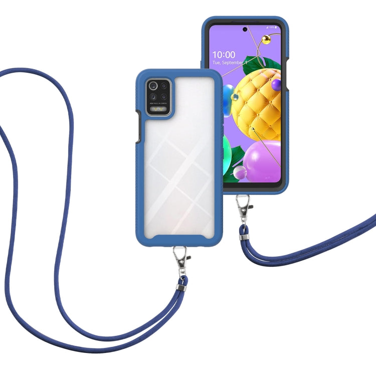 For LG K42 / K52 / Q52 / K62/ Q62 Starry Sky Solid Color Series Shockproof PC + TPU Protective Case with Neck Strap