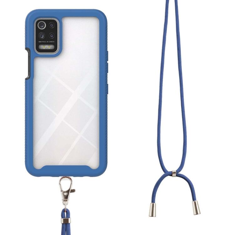 For LG K42 / K52 / Q52 / K62/ Q62 Starry Sky Solid Color Series Shockproof PC + TPU Protective Case with Neck Strap