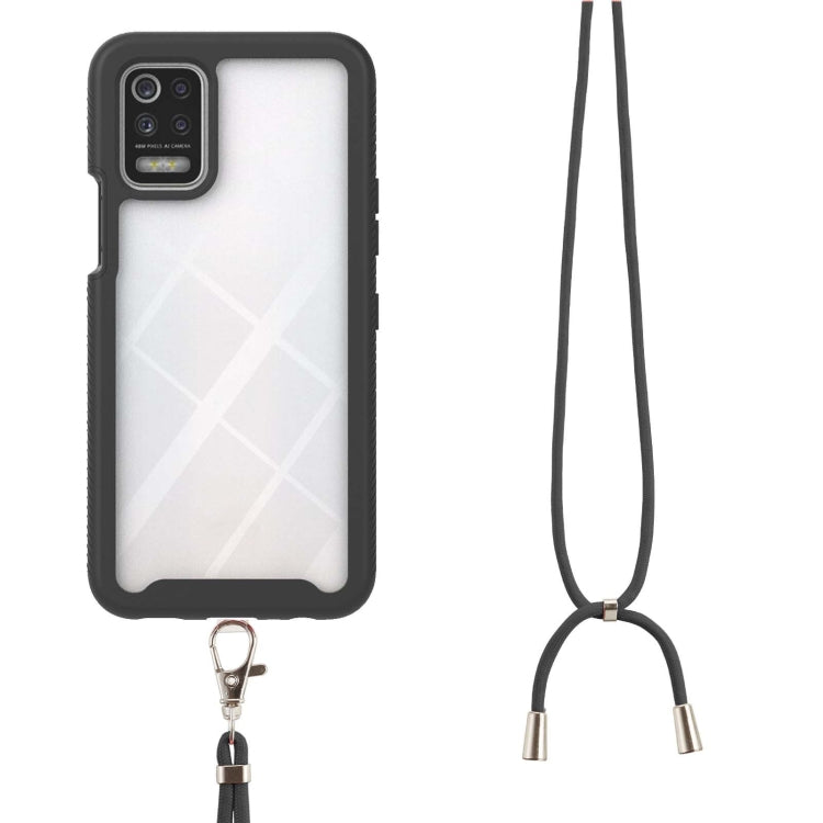 For LG K42 / K52 / Q52 / K62/ Q62 Starry Sky Solid Color Series Shockproof PC + TPU Protective Case with Neck Strap