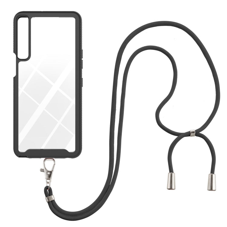 For LG Stylo 7 4G Starry Sky Solid Color Series Shockproof PC + TPU Protective Case with Neck Strap