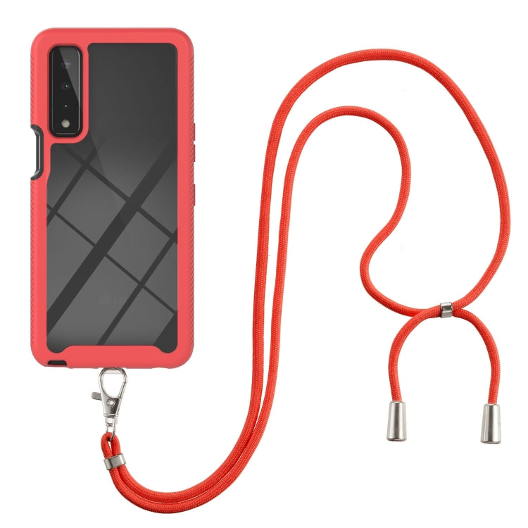 For LG Stylo 7 5G Starry Sky Solid Color Series Shockproof PC + TPU Protective Case with Neck Strap