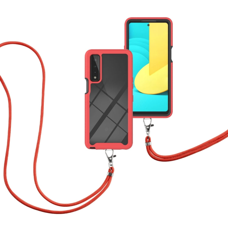 For LG Stylo 7 5G Starry Sky Solid Color Series Shockproof PC + TPU Protective Case with Neck Strap