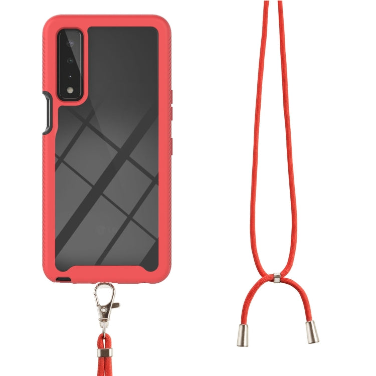 For LG Stylo 7 5G Starry Sky Solid Color Series Shockproof PC + TPU Protective Case with Neck Strap