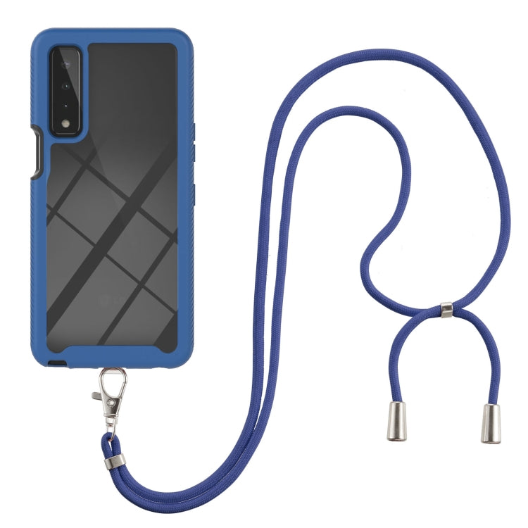 For LG Stylo 7 5G Starry Sky Solid Color Series Shockproof PC + TPU Protective Case with Neck Strap