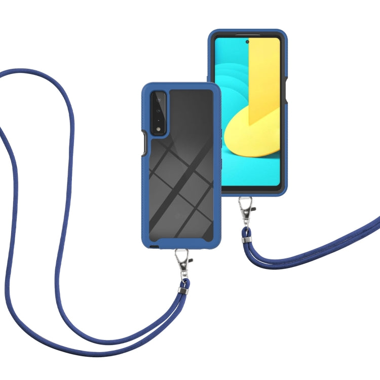 For LG Stylo 7 5G Starry Sky Solid Color Series Shockproof PC + TPU Protective Case with Neck Strap