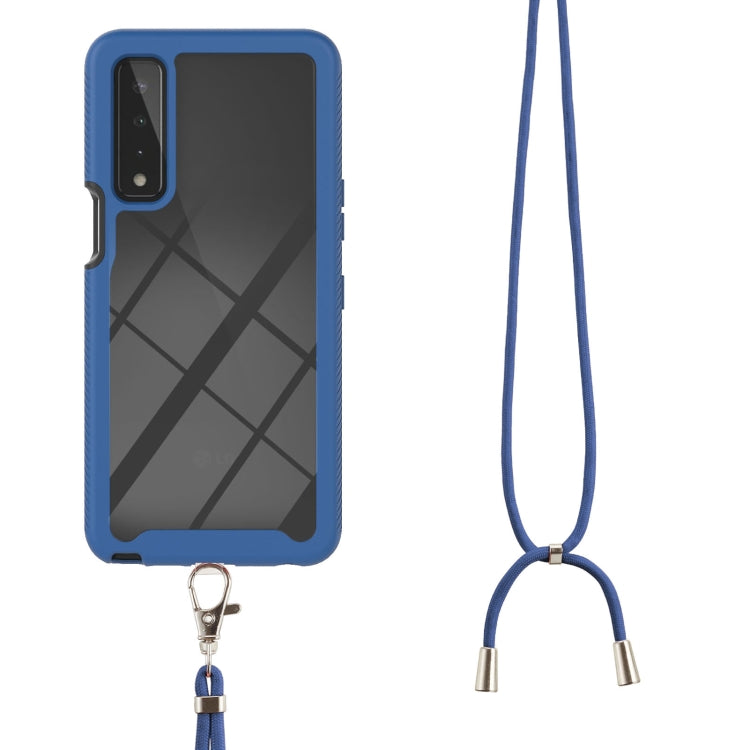 For LG Stylo 7 5G Starry Sky Solid Color Series Shockproof PC + TPU Protective Case with Neck Strap