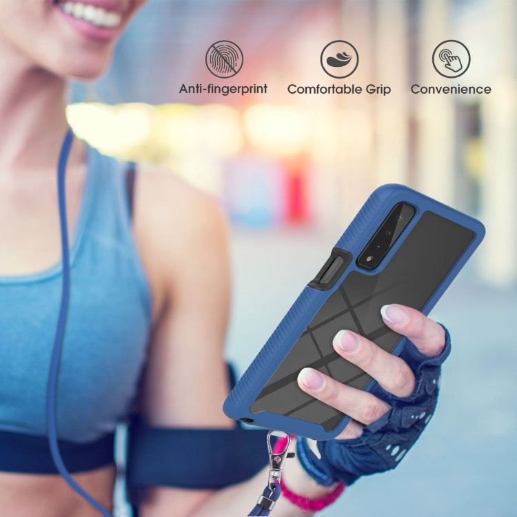 For LG Stylo 7 5G Starry Sky Solid Color Series Shockproof PC + TPU Protective Case with Neck Strap