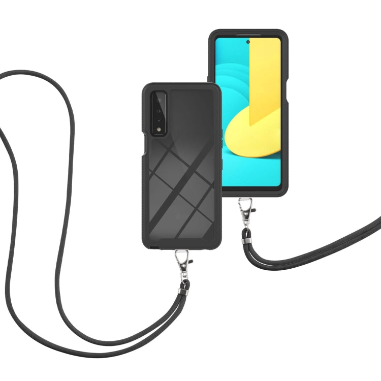 For LG Stylo 7 5G Starry Sky Solid Color Series Shockproof PC + TPU Protective Case with Neck Strap
