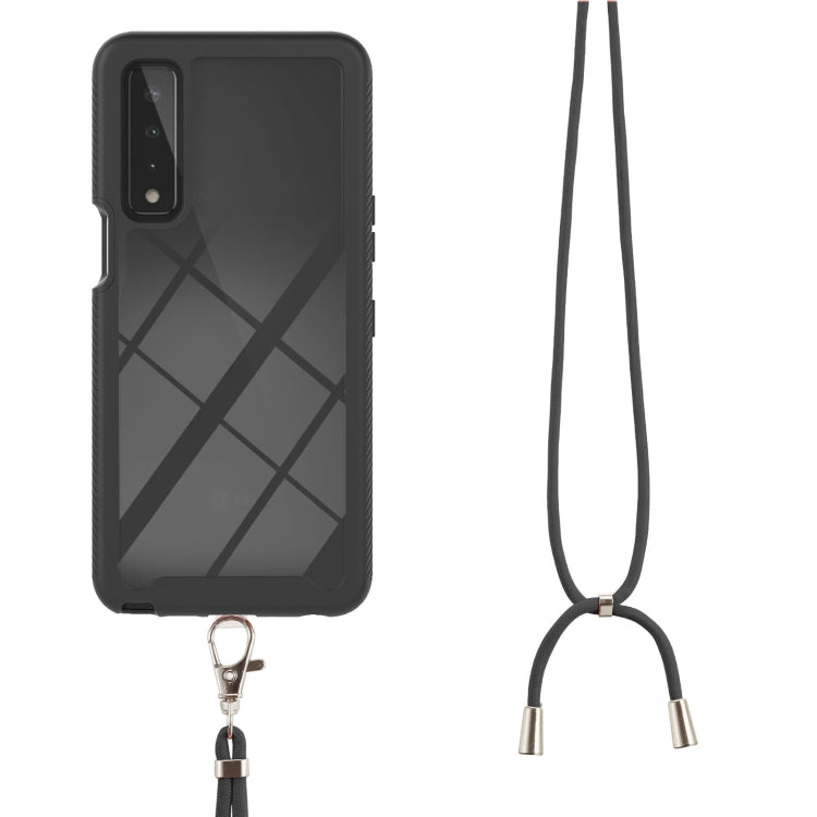 For LG Stylo 7 5G Starry Sky Solid Color Series Shockproof PC + TPU Protective Case with Neck Strap