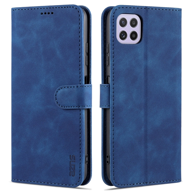 For Samsung Galaxy A22 5G AZNS Skin Feel Calf Texture Horizontal Flip Leather Case with Card Slots & Holder & Wallet