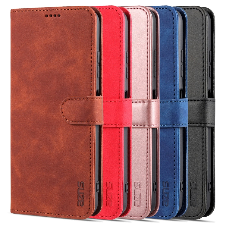 For Samsung Galaxy A22 5G AZNS Skin Feel Calf Texture Horizontal Flip Leather Case with Card Slots & Holder & Wallet