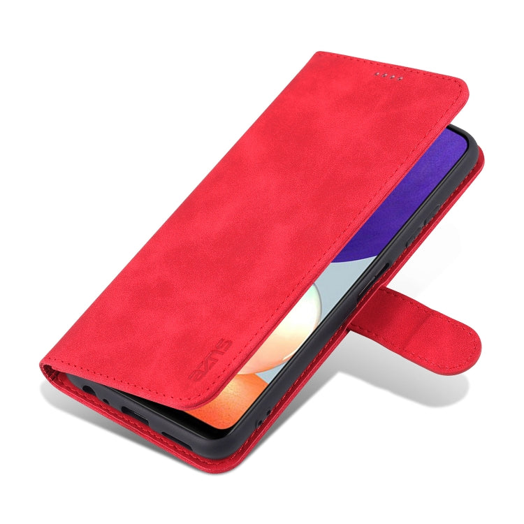 For Samsung Galaxy A22 5G AZNS Skin Feel Calf Texture Horizontal Flip Leather Case with Card Slots & Holder & Wallet