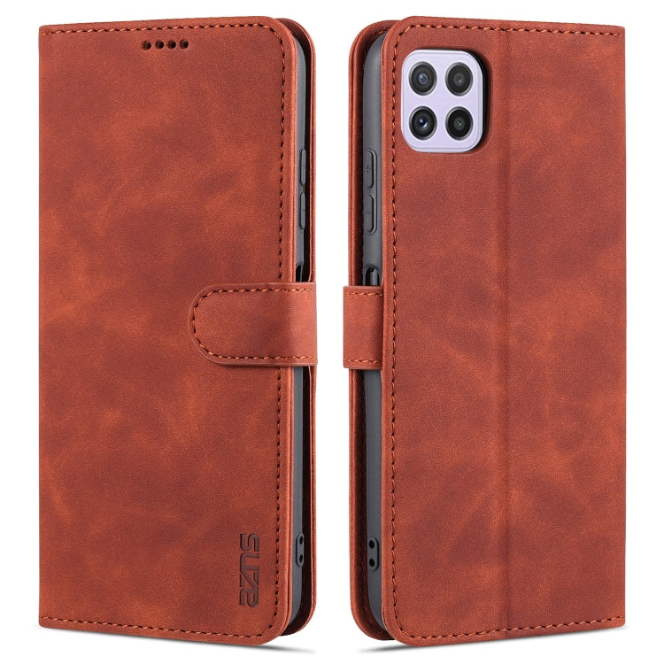 For Samsung Galaxy A22 5G AZNS Skin Feel Calf Texture Horizontal Flip Leather Case with Card Slots & Holder & Wallet
