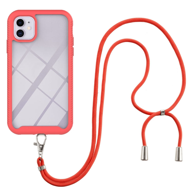 For iPhone 11 Starry Sky Solid Color Series Shockproof PC + TPU Protective Case with Neck Strap