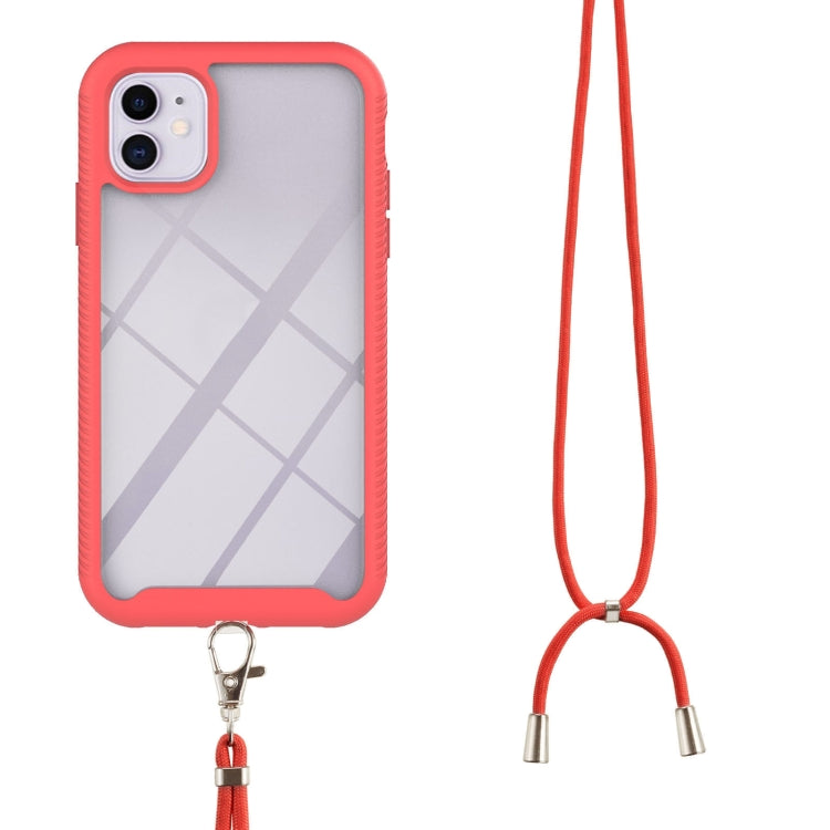 For iPhone 11 Starry Sky Solid Color Series Shockproof PC + TPU Protective Case with Neck Strap