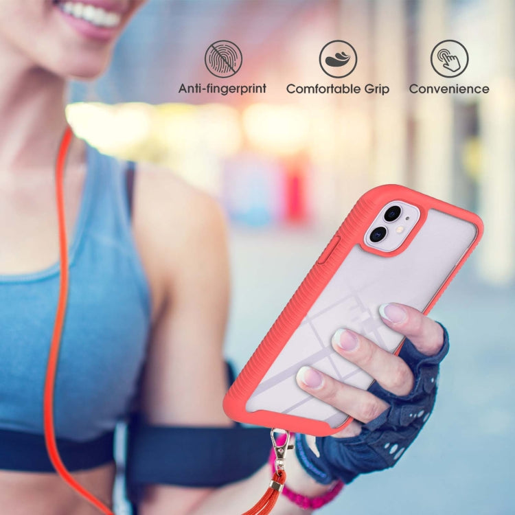 For iPhone 11 Starry Sky Solid Color Series Shockproof PC + TPU Protective Case with Neck Strap