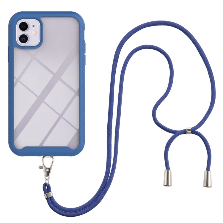 For iPhone 11 Starry Sky Solid Color Series Shockproof PC + TPU Protective Case with Neck Strap