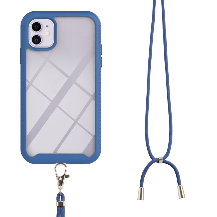 For iPhone 11 Starry Sky Solid Color Series Shockproof PC + TPU Protective Case with Neck Strap