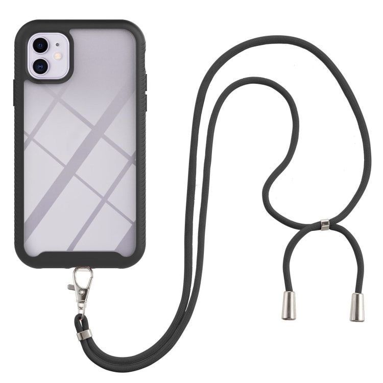 For iPhone 11 Starry Sky Solid Color Series Shockproof PC + TPU Protective Case with Neck Strap