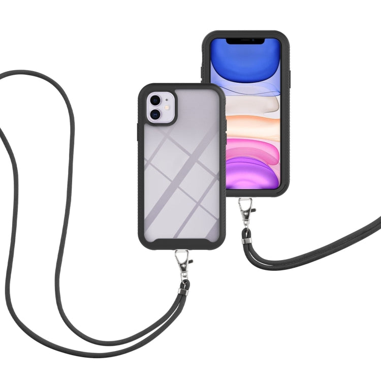 For iPhone 11 Starry Sky Solid Color Series Shockproof PC + TPU Protective Case with Neck Strap