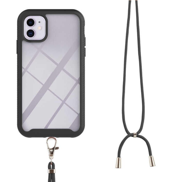 For iPhone 11 Starry Sky Solid Color Series Shockproof PC + TPU Protective Case with Neck Strap