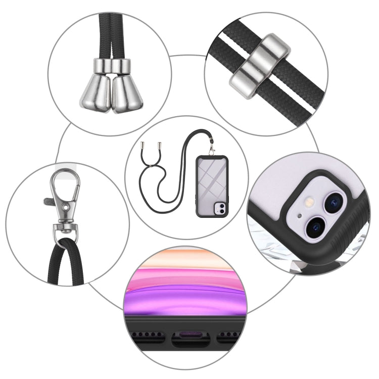 For iPhone 11 Starry Sky Solid Color Series Shockproof PC + TPU Protective Case with Neck Strap