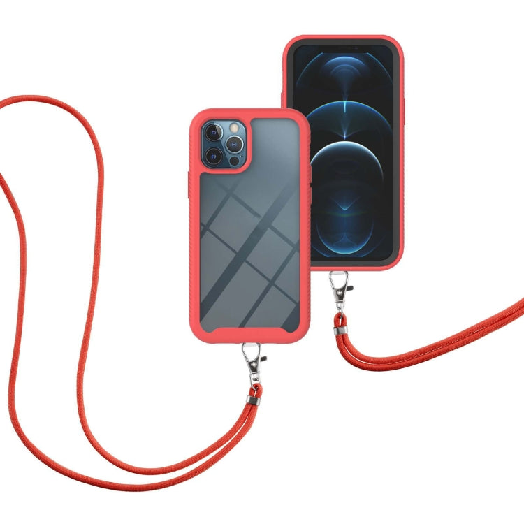 For iPhone 11 Pro Starry Sky Solid Color Series Shockproof PC + TPU Protective Case with Neck Strap