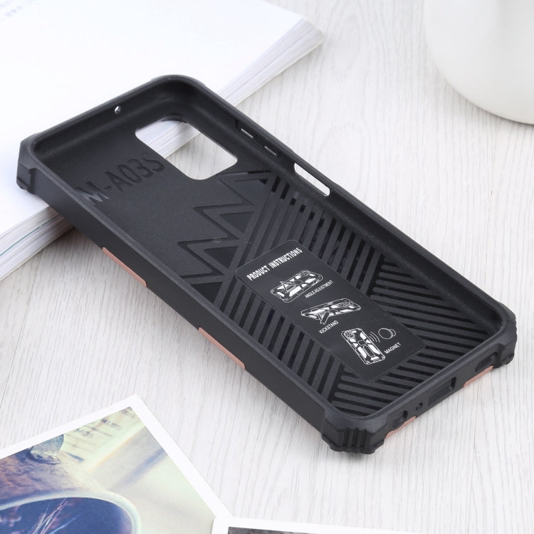 For Samsung Galaxy A03s 166.6mm Shockproof TPU + PC Magnetic Protective Case with Holder