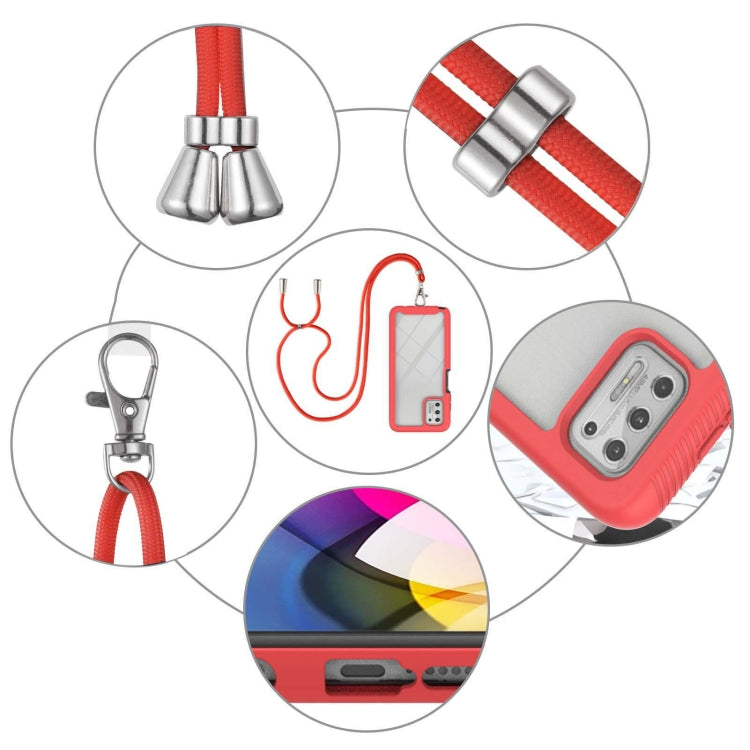 For Motorola Moto G Stylus 2021 Starry Sky Solid Color Series Shockproof PC + TPU Protective Case with Neck Strap