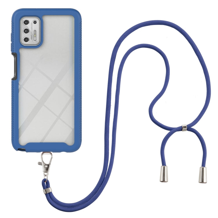 For Motorola Moto G Stylus 2021 Starry Sky Solid Color Series Shockproof PC + TPU Protective Case with Neck Strap
