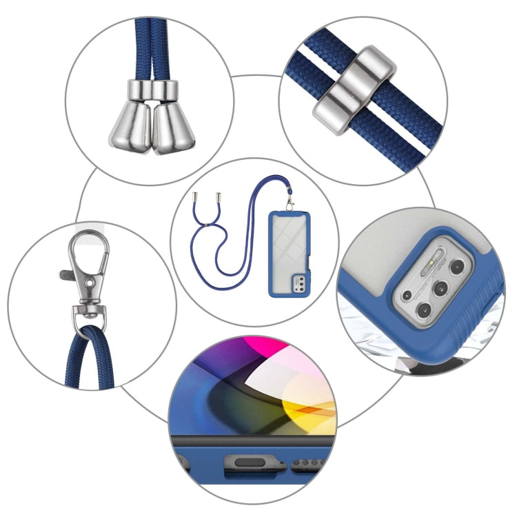 For Motorola Moto G Stylus 2021 Starry Sky Solid Color Series Shockproof PC + TPU Protective Case with Neck Strap