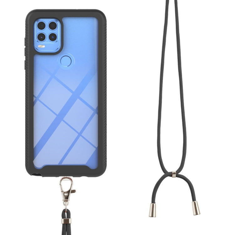 For Motorola Moto G Stylus 5G Starry Sky Solid Color Series Shockproof PC + TPU Protective Case with Neck Strap