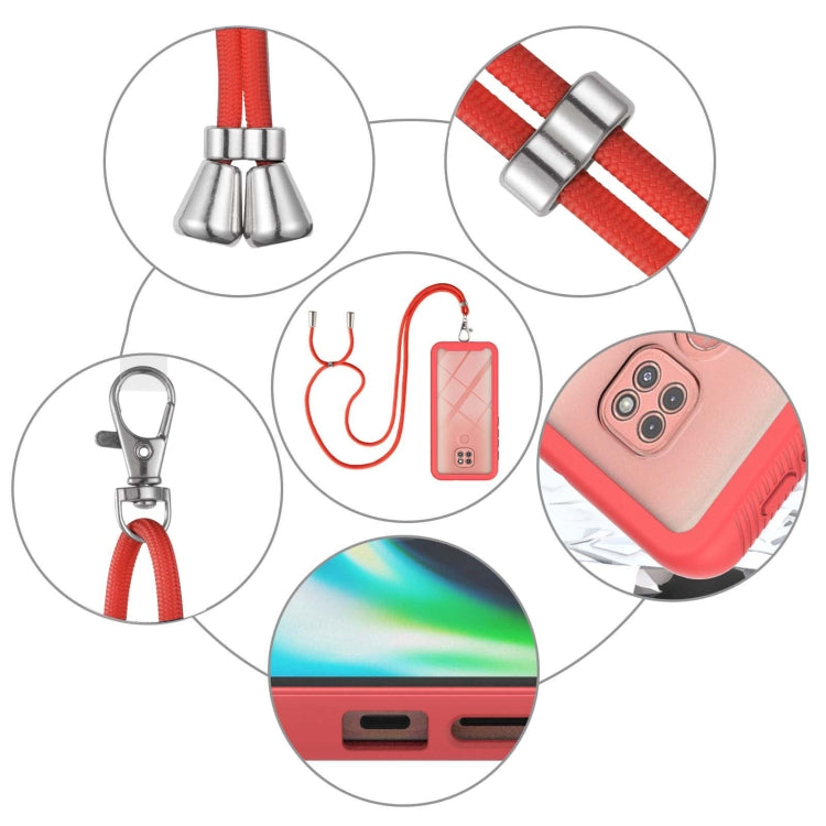 For Motorola Moto G9 Play / E7 Plus Starry Sky Solid Color Series Shockproof PC + TPU Protective Case with Neck Strap