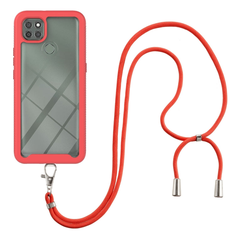 For Motorola Moto G9 Power Starry Sky Solid Color Series Shockproof PC + TPU Protective Case with Neck Strap