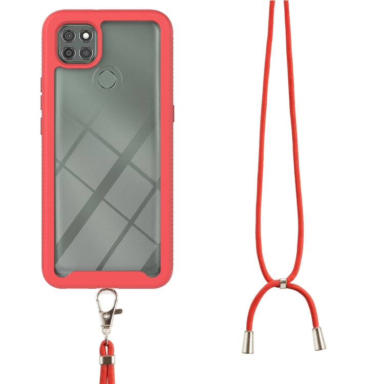 For Motorola Moto G9 Power Starry Sky Solid Color Series Shockproof PC + TPU Protective Case with Neck Strap