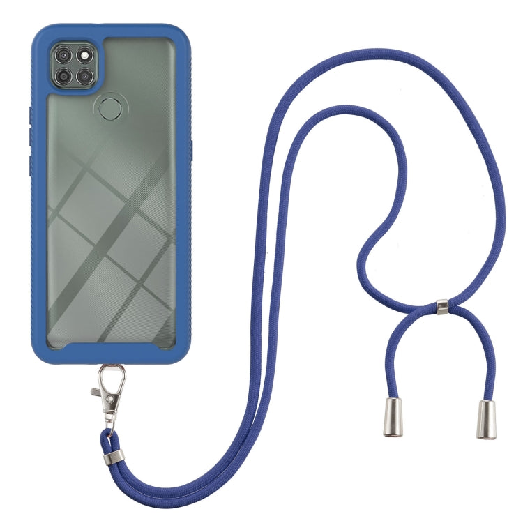 For Motorola Moto G9 Power Starry Sky Solid Color Series Shockproof PC + TPU Protective Case with Neck Strap