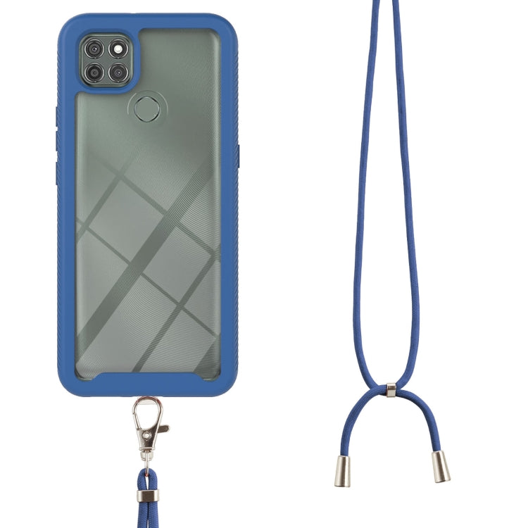 For Motorola Moto G9 Power Starry Sky Solid Color Series Shockproof PC + TPU Protective Case with Neck Strap