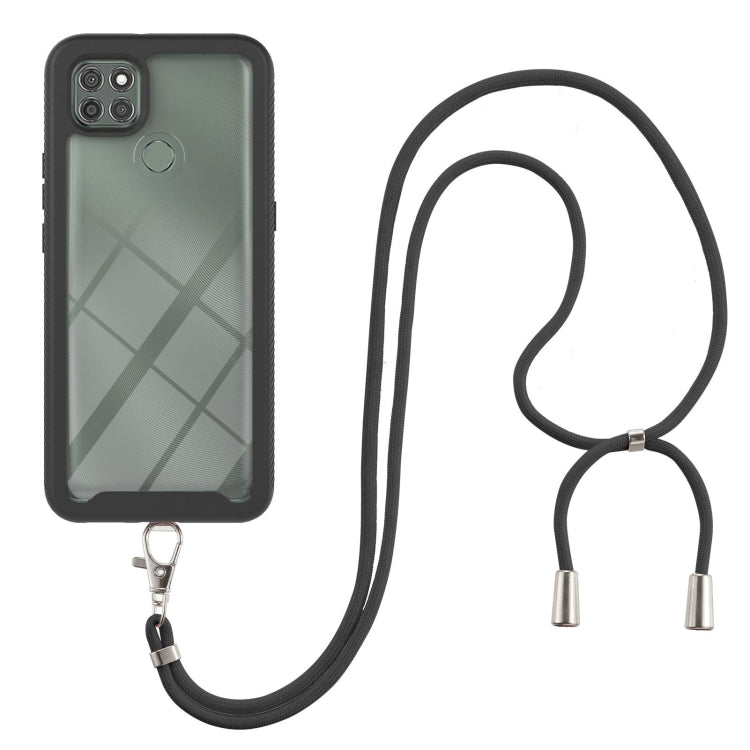 For Motorola Moto G9 Power Starry Sky Solid Color Series Shockproof PC + TPU Protective Case with Neck Strap