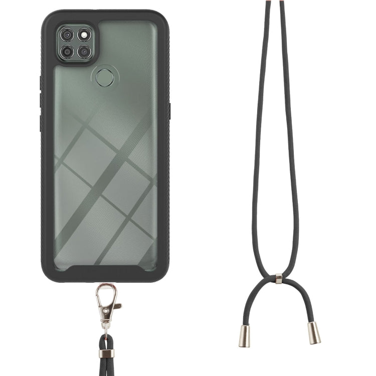 For Motorola Moto G9 Power Starry Sky Solid Color Series Shockproof PC + TPU Protective Case with Neck Strap