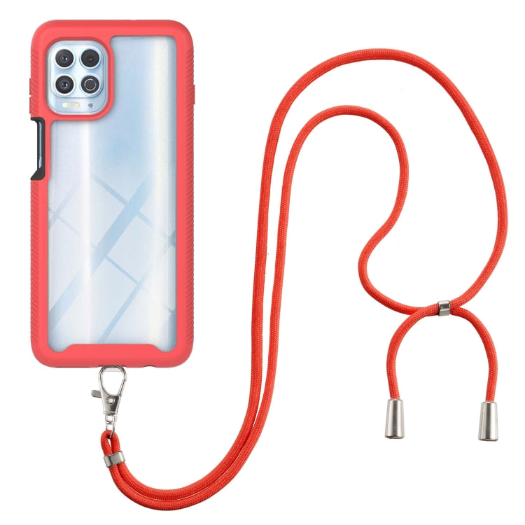 For Motorola Edge S / G100 Starry Sky Solid Color Series Shockproof PC + TPU Protective Case with Neck Strap