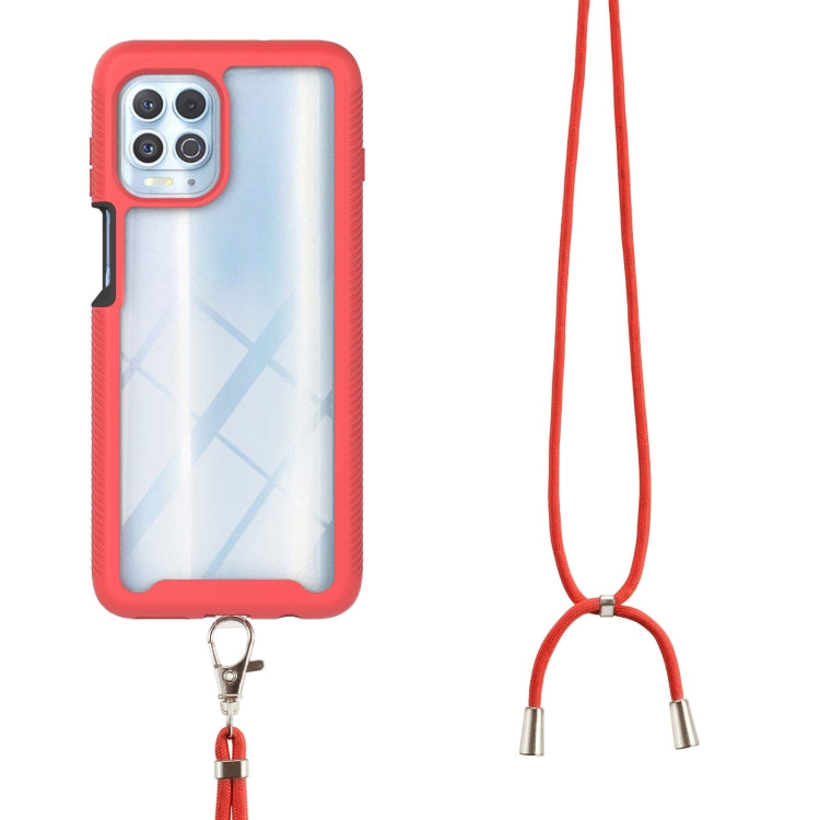 For Motorola Edge S / G100 Starry Sky Solid Color Series Shockproof PC + TPU Protective Case with Neck Strap