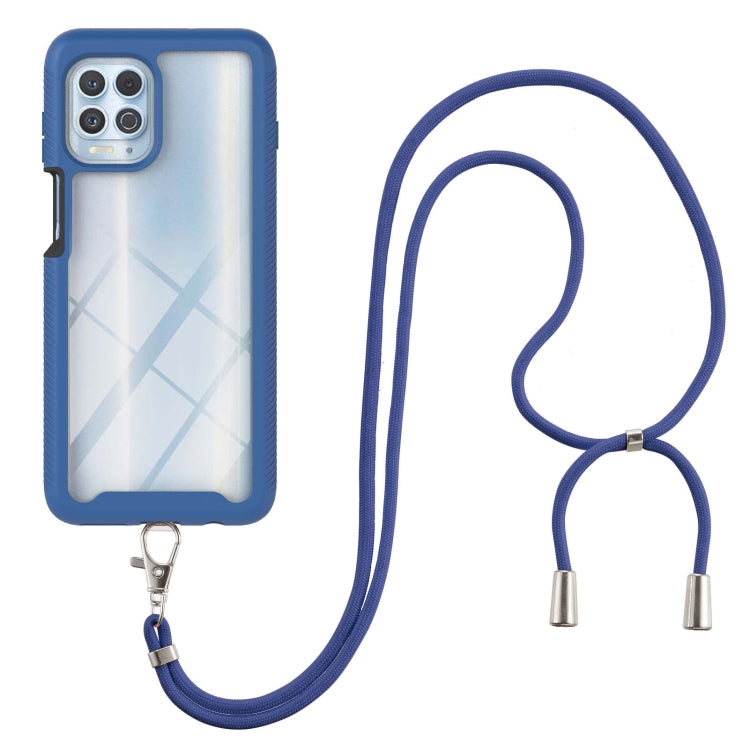 For Motorola Edge S / G100 Starry Sky Solid Color Series Shockproof PC + TPU Protective Case with Neck Strap
