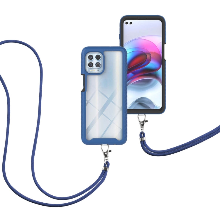 For Motorola Edge S / G100 Starry Sky Solid Color Series Shockproof PC + TPU Protective Case with Neck Strap