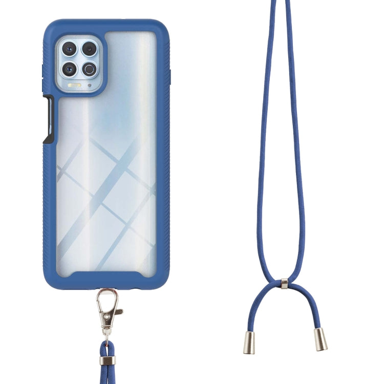 For Motorola Edge S / G100 Starry Sky Solid Color Series Shockproof PC + TPU Protective Case with Neck Strap