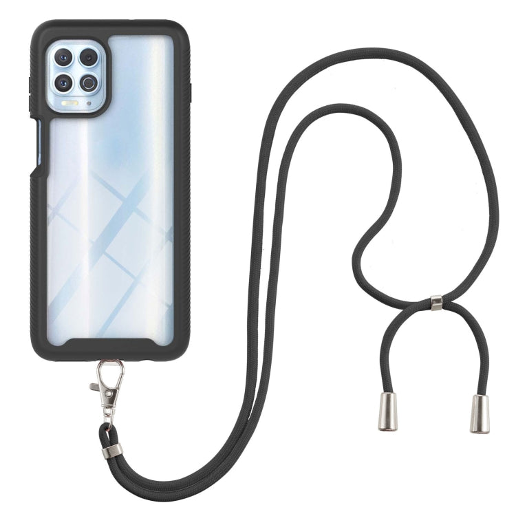 For Motorola Edge S / G100 Starry Sky Solid Color Series Shockproof PC + TPU Protective Case with Neck Strap